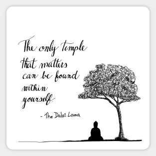 Hand Drawn Buddha with quote Magnet